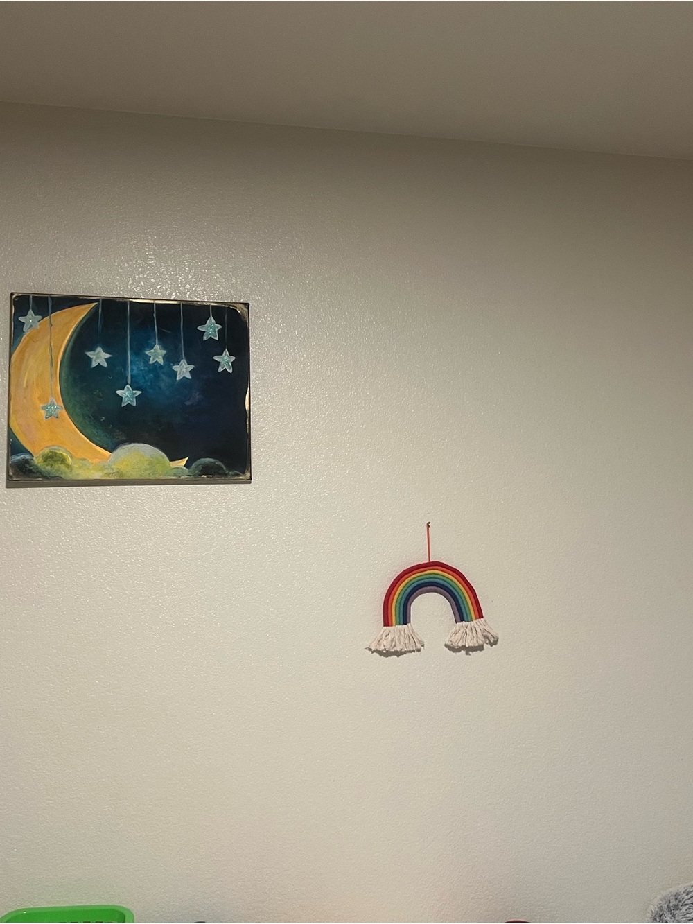 Hand-Painted Moon and Stars Canvas Wall Art - Picture 4 of 4